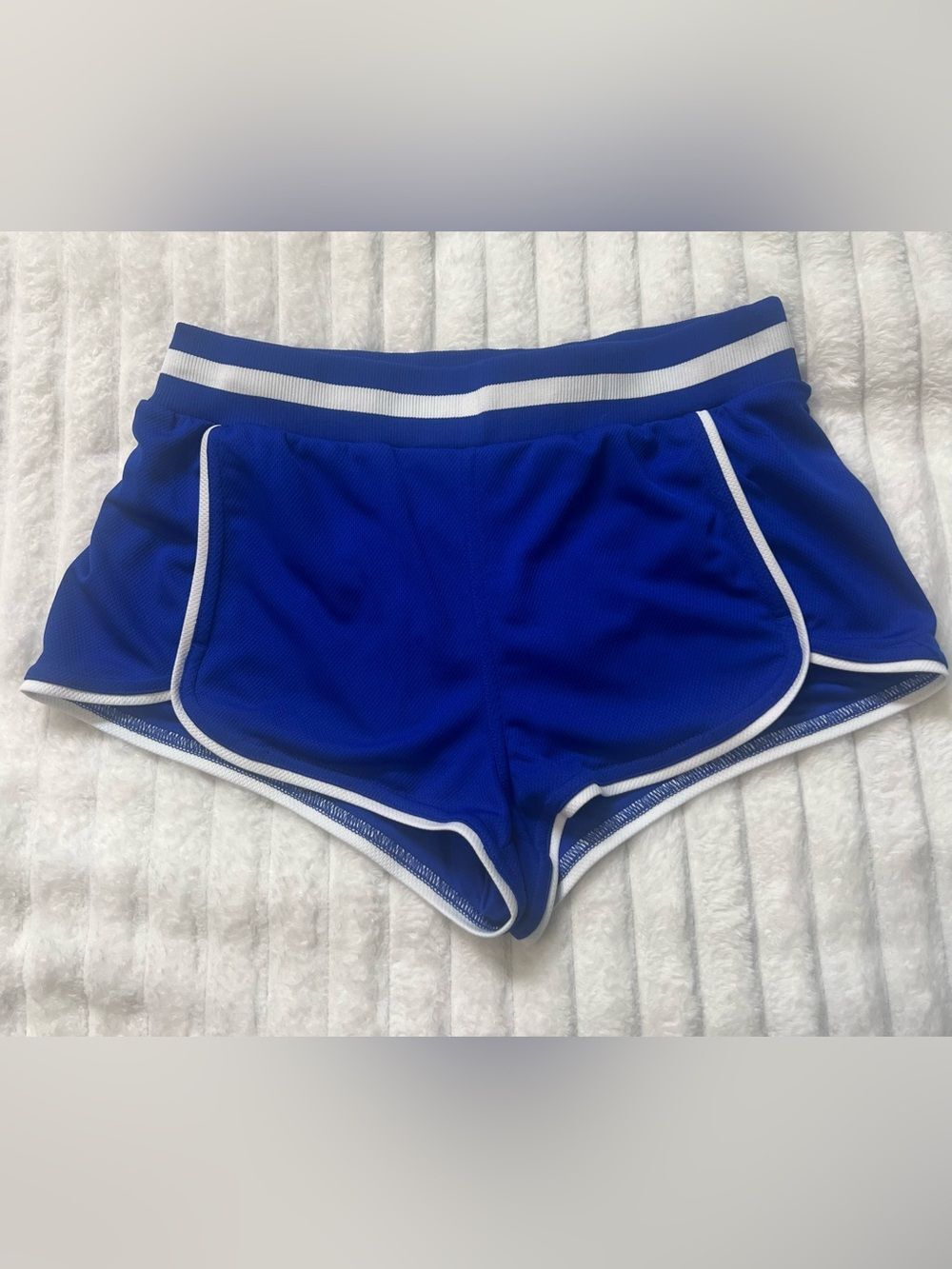 FP Movement Free People Royal Blue Mesh Athletic Shorts Trim Medium Fits Small